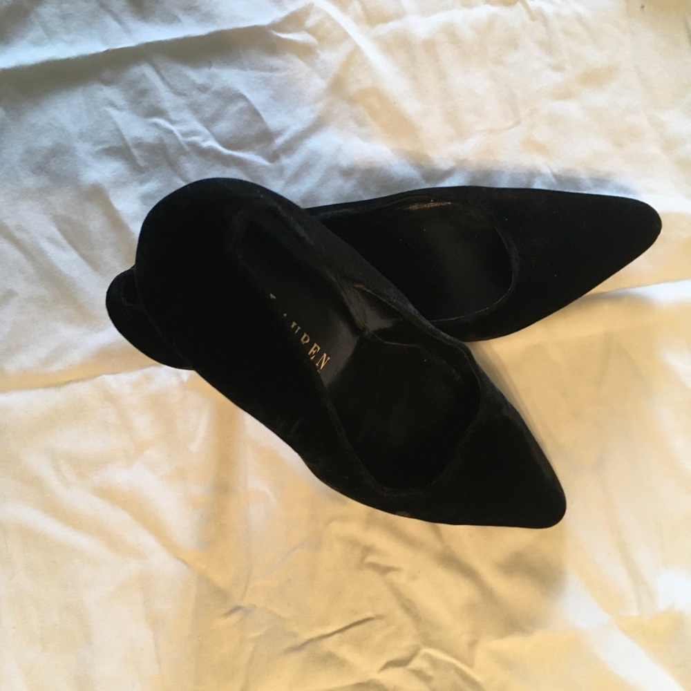 Lauren Ralph Lauren Abbot Black Velvet Pointed Heels - Size 9 - Picture 7 of 12